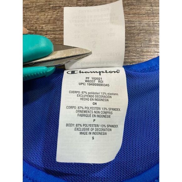 CHAMPION Women’s Drapey Mesh Loose Sleeveless Active Wear Tank Top Royal S - Picture 4 of 9